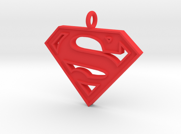 Superman Necklace in Red Processed Versatile Plastic