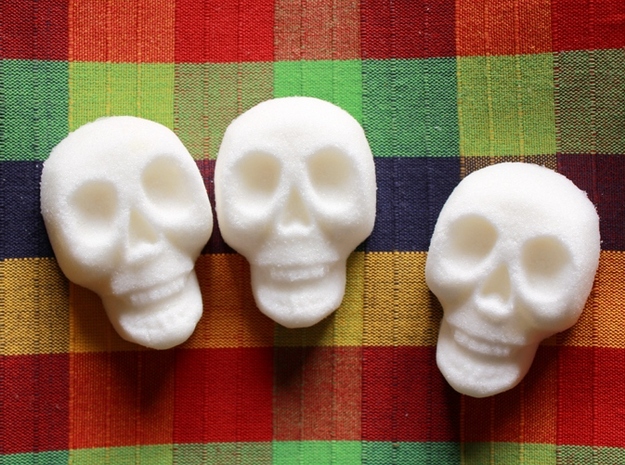 Sugar Skull Mold in White Natural Versatile Plastic