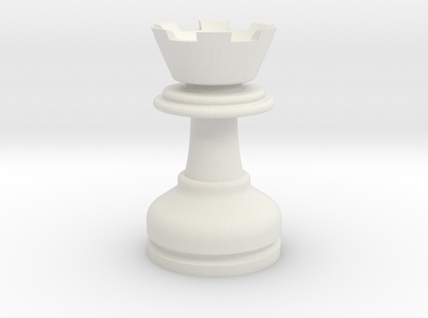 MILOSAURUS Chess LARGE Staunton Rook in White Natural Versatile Plastic