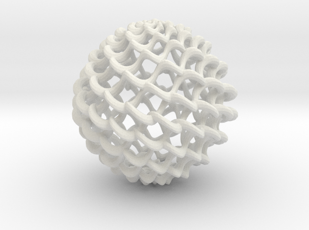 Twistball-small in White Natural Versatile Plastic