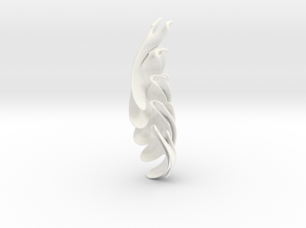 Cascading Array Pendant - 02 in White Processed Versatile Plastic