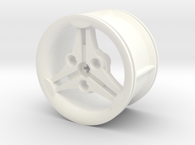 3-spoke Racing Wheel Medium High Offset in White Processed Versatile Plastic