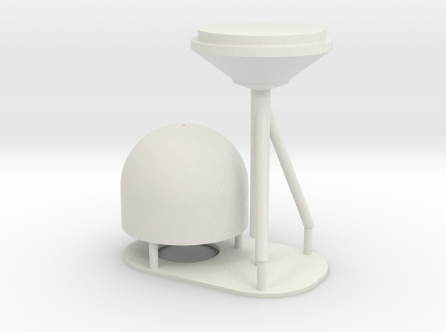 1:96 scale SatCom Dome - with stand in White Natural Versatile Plastic