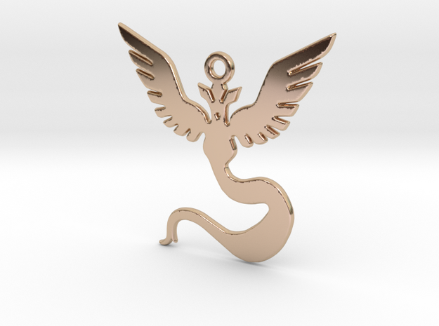 POKEMON Team Mystic (Blue) Pendant SMALL in 14k Rose Gold Plated Brass