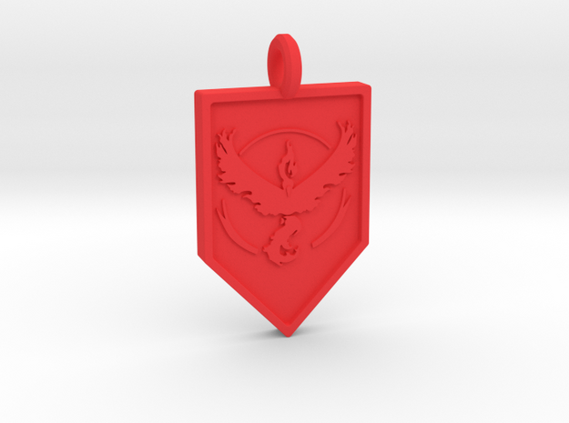 Team Valor Badge Keychain in Red Processed Versatile Plastic