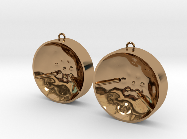 Double Tenor "damntingself" earrings, L in Polished Brass
