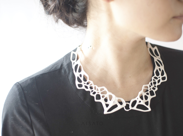Lace Necklace in White Processed Versatile Plastic