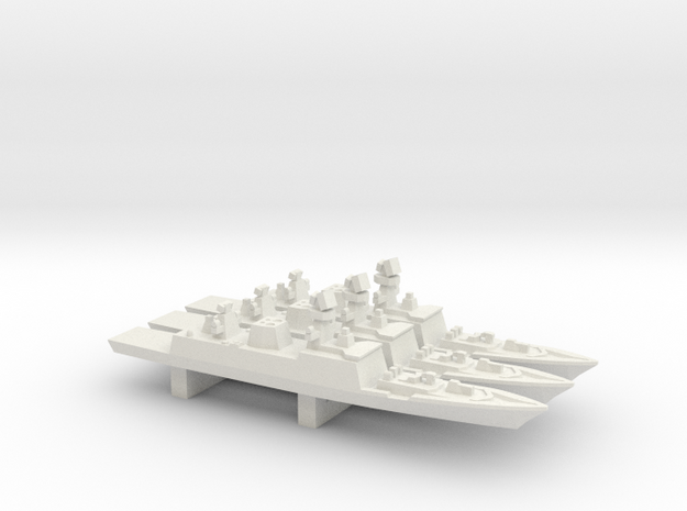 Shivalik-class frigate x 3, 1/3000 in White Natural Versatile Plastic