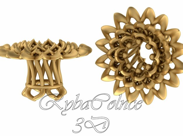 Plugs The Chrysanthemum / gauge / size 0g (8mm) in Polished Gold Steel