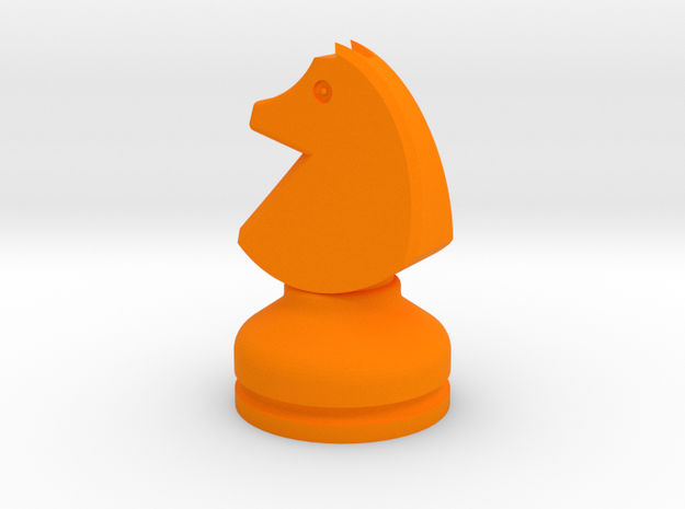 MILOSAURUS Chess MINI Staunton Knight in Orange Processed Versatile Plastic