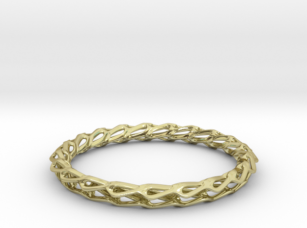 H Bracelet Smooth, Medium Size, d=65mm in 18k Gold Plated Brass: Medium