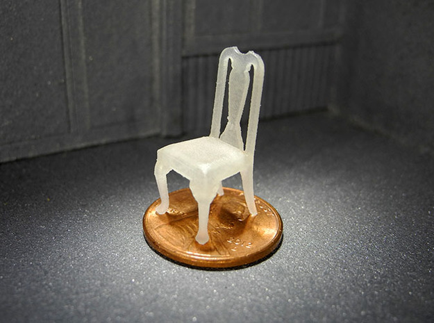 1:48 Queen Anne Chair in Tan Fine Detail Plastic