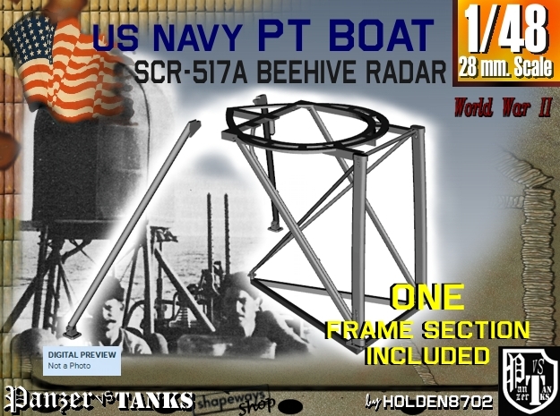 1-48 PT Boat Beehive Radar Frame in Tan Fine Detail Plastic