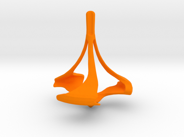 TRIGONAL Spinning Top in Orange Processed Versatile Plastic