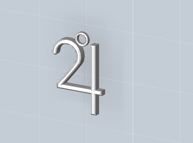 Jupiter Symbol Pendant 1.5" in Fine Detail Polished Silver
