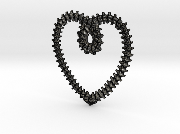 vertebrae heart loop in Matte Black Steel