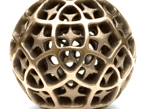 Dodecahedron XII, large in White Natural Versatile Plastic
