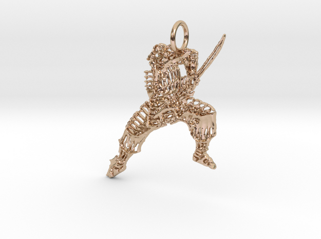 Armored Pendant in 14k Rose Gold Plated Brass