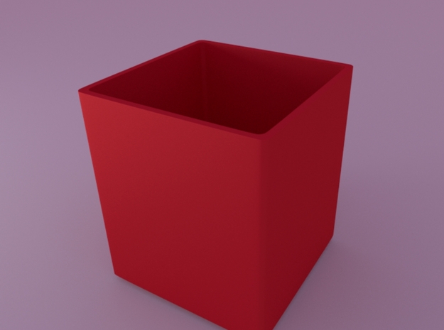 Optional inner pot for Mini cubed (floral patterne in Red Processed Versatile Plastic