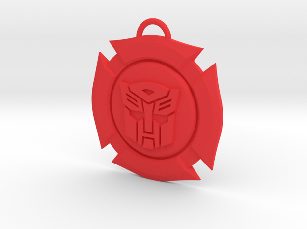 Rescue Bots Symbol in Red Processed Versatile Plastic