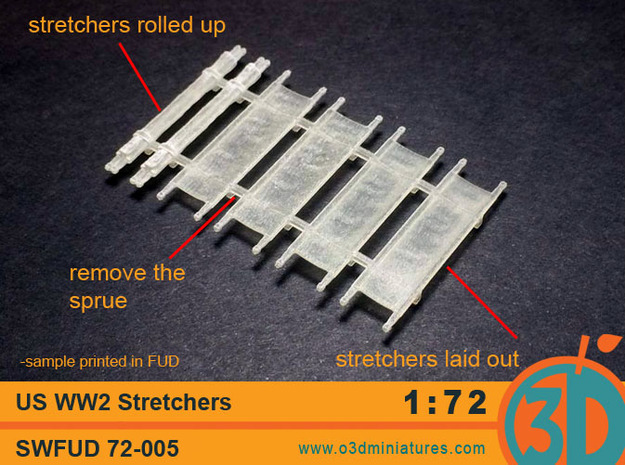 US WW2 Stretchers 1/72 scale SWFUD-72-005 in Tan Fine Detail Plastic