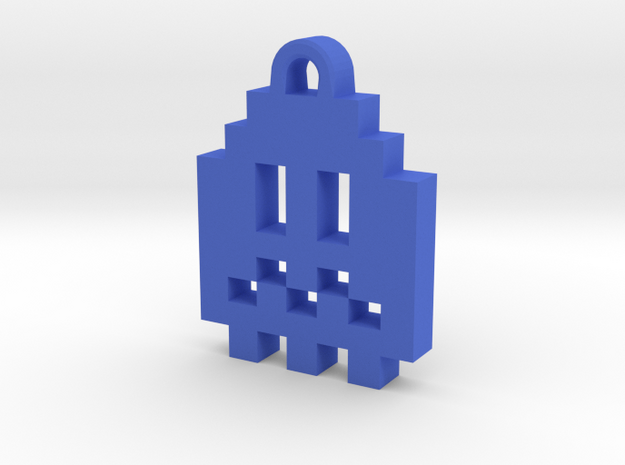 Pac Man Ghost 8-bit Earring 1 (afraid) in Blue Processed Versatile Plastic