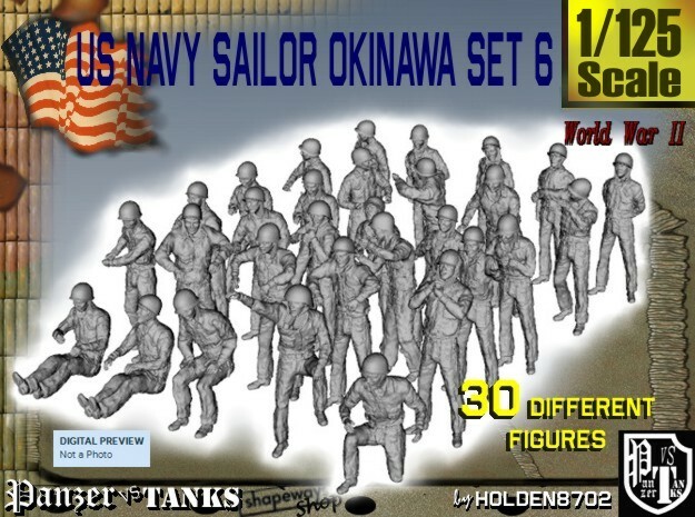1/125 US Navy Okinawa Set 6 in Tan Fine Detail Plastic