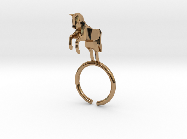 Horse Ring in Polished Brass