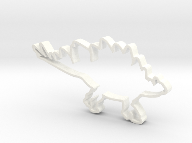 Stegosaurus cookie cutter in White Processed Versatile Plastic
