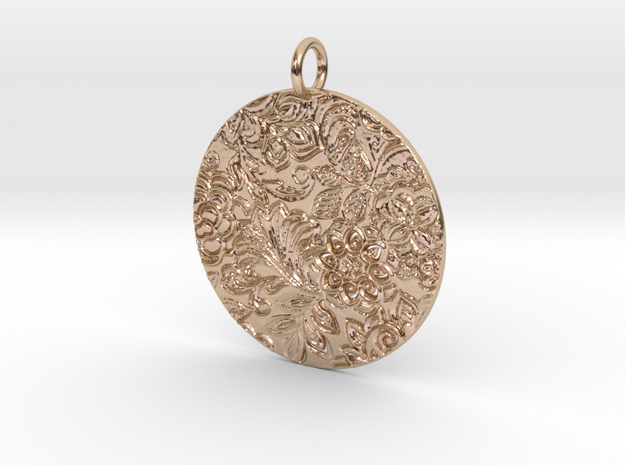 Cream Pendant in 14k Rose Gold Plated Brass