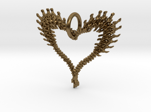 exploded bone heart in Natural Bronze