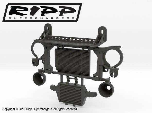 RS10002 Ripp Intercooler & Radiator Mount in Black Natural Versatile Plastic