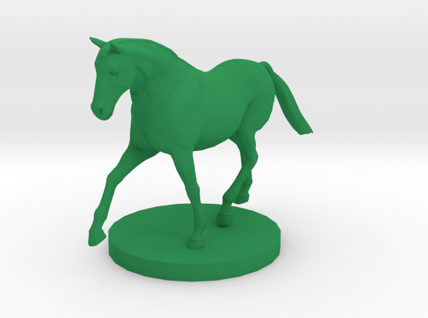 Horse on the Move in Green Processed Versatile Plastic