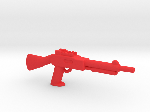 Minifigure Pump Shotgun in Red Processed Versatile Plastic