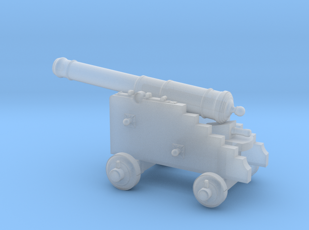 18th Century 6# Cannon-Naval Carriage 1/96 in Tan Fine Detail Plastic