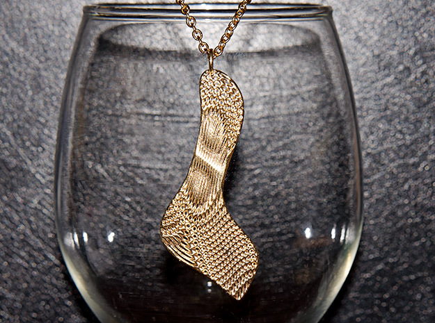 Texture #3 Pendant in Natural Brass