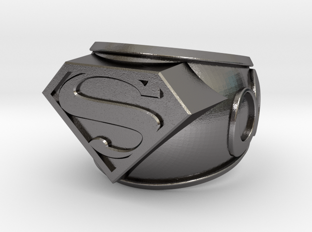 Superman Ring 24mm in Polished Nickel Steel