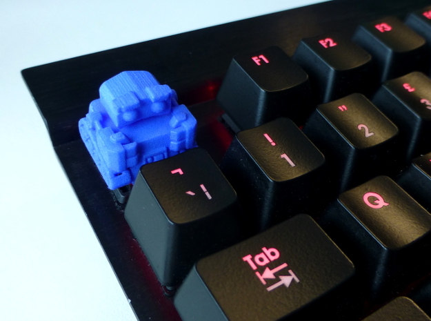 Li'l Robot Cherry MX Keycap in Blue Processed Versatile Plastic