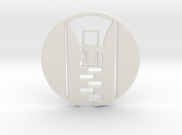 Zipper Pull No.1 Keychain in White Natural Versatile Plastic