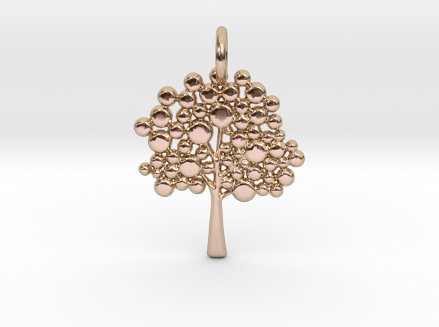 Tree Pendant in 14k Rose Gold Plated Brass