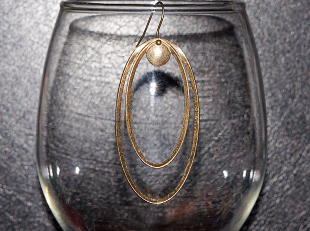 Focal Point Earring in Natural Brass