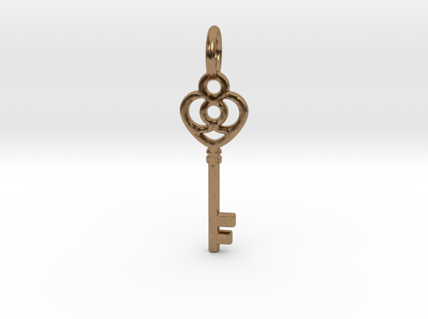 Key Pendant in Natural Brass