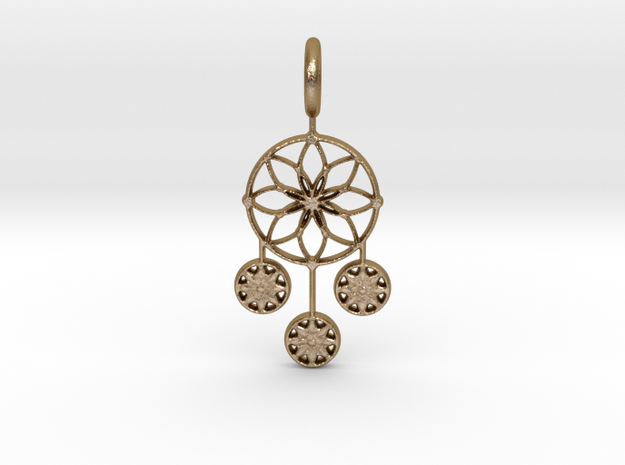 Circle Alpha Pendant in Polished Gold Steel
