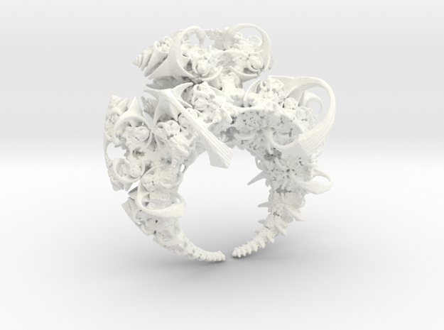 Heart of Chaos Pendant Sculpture in White Processed Versatile Plastic