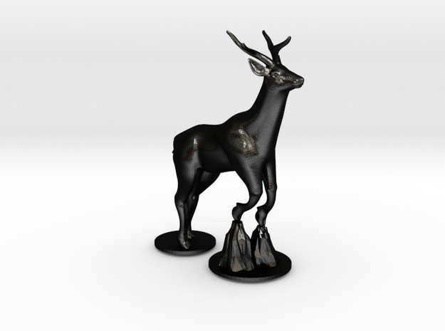 Deer in Matte Black Steel