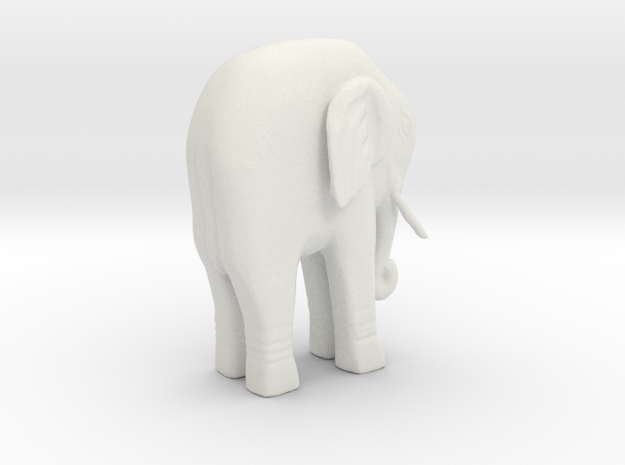 Elephant Statue in White Natural Versatile Plastic