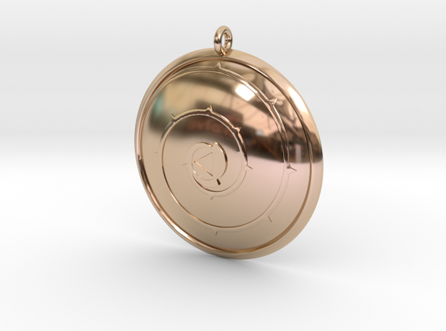 Steven Universe 'Rose's Shield' Necklace in 14k Rose Gold Plated Brass