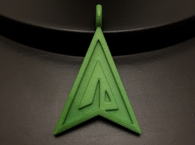 Green Arrow Keychain in Green Processed Versatile Plastic