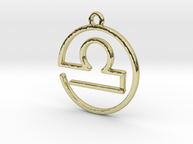 Libra Zodiac Pendant in 18k Gold Plated Brass