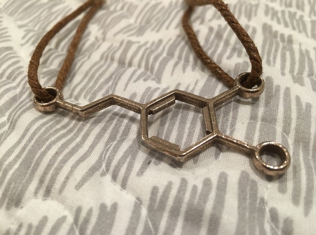 01_Dopamine_Pendant in Polished Bronzed Silver Steel
